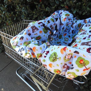 Forest animals print baby shopping cart cover/ high chair cover image 1