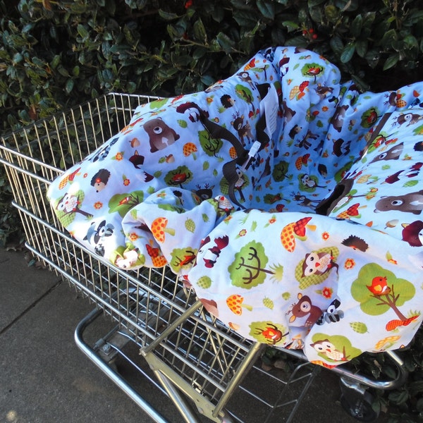 Forest animals print  baby shopping cart cover/ high chair cover