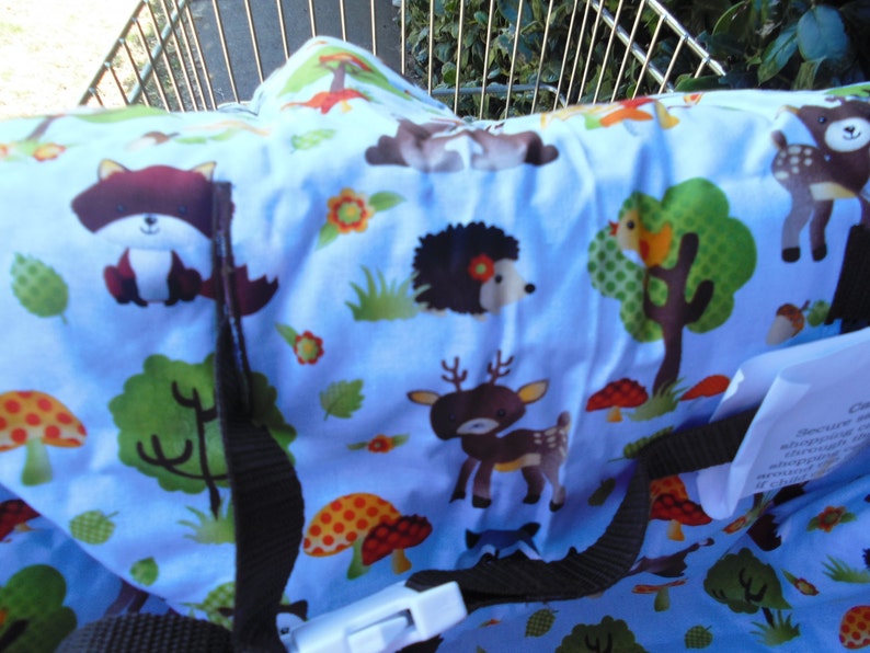 Forest animals print baby shopping cart cover/ high chair cover image 2