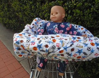 Sports  print  baby shopping cart cover/ high chair cover