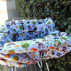 Forest animals print baby shopping cart cover/ high chair cover image 3