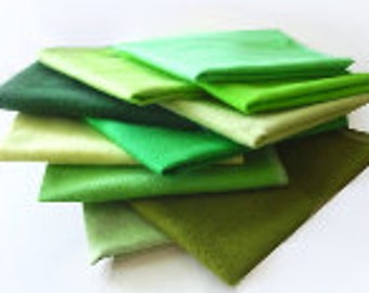 10 Cloth Napkins Green Reusable Paper Towels - Everyday Napkins Washable - Paperless Paper Towesl Mixed Greens -Zero Waste Irish Party Decor