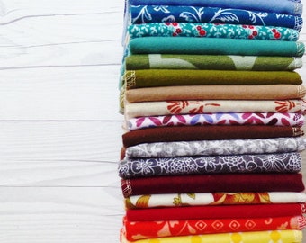 10 Autumn Cloth Napkins, Thanksgiving Mix, Cotton Flannel Towels, Everyday Napkin, Cloth Paper Towel, Reusable Paper Towels