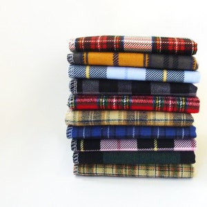 Mens Handkerchief Set 10 Mixed Plaid Hankies Sampler Gift for Men Fathers Day Gift Soft Reusable Tissues Eco Friendly Washable Tissues image 1