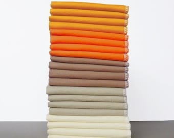 20-24 Napkins Reusable Paper Towels -Soft Natural Cloth Napkin Flannel Unpaper Towels Paperless Eco Friendly Absorbent Washable Brown Orange