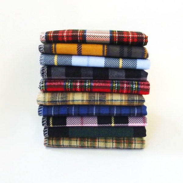 10 Plaid Hankerchief Set -Mens Mixed Plaid EDC Handkerchief - Pocket Square -Washable Tissues - Reusable Tissues  -Fathers Day Gift for Dad