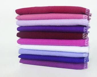 10 Purple Cloth Napkins - Paperless Paper Towels - Reusable Cloth Napkins - Mixed Purple Washable Paper Towels - Eco Friendly Zero Waste