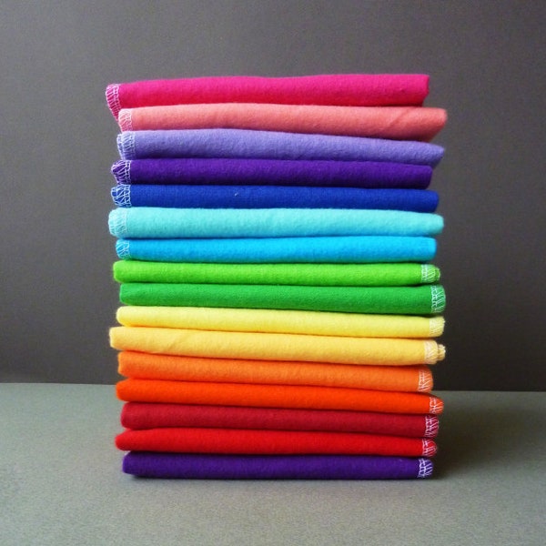 24 Cloth Napkins Flannel Tissues Small Rainbow Napkins Kids Cloth Napkins Lunch Box Napkins Cloth Tissues Reusable washable Custom Bulk
