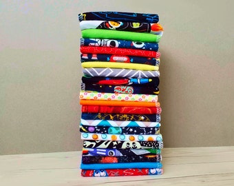 10 Kids Space Cloth Napkins Astronaut Childrens Napkins Aliens Robots Planets Child Eco Friendly Reusable Washable Lunch Box Back To School