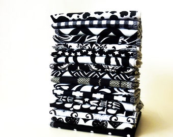 Black and White Cloth Napkins - Mixed Modern Reusable Paper Towels - Washable Paper Towel - Adult Casual Napkins-Flannel - Everyday Napkins