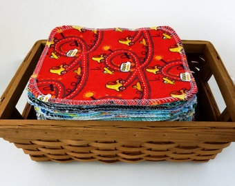 Cloth Wipes 15-20 Boys Mixed Prints - Family Cloth - Cloth Diaper Wipes - Reusable Cloth Wipes - Eco Cloth Wipes