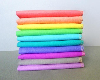 Pastelkleurige lunchtrommelservetten, herbruikbare papieren handdoeken van stof, kinderservetten, lunchservetten terug naar school, kleine pastelkleurige servetten, zakdoek