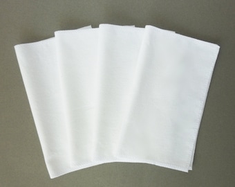 Organic Handkerchief Soft White Hankies 100% Cotton Flannel EDC Hanks Mens Hankerchief Ladies Kids Eco Friendly Reusable Tissue Replacement