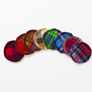 12 Plaid Reusable Facial Rounds 100% Cotton Rounds Washable Make up Removal Wipes Mens Facial Wipes Makeup Remover Pads Washable Facial Pad