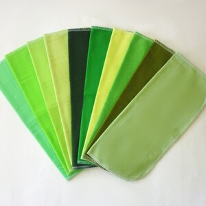 10 Green Napkins Cloth Napkins Kids Lunch Box Reusable Paper Towels Eco Friendly Unpaper Sustainable Zero Waste Cascb