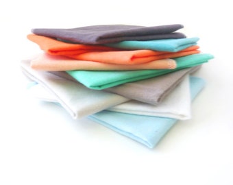 10 Guardanapos - Guardanapos de Pano - Toalhas de Flanela Ecológicas - Guardanapos Macios para Uso Diário - Toalhas de Papel Reutilizáveis - Coral Reef Aqua - 10 x 12