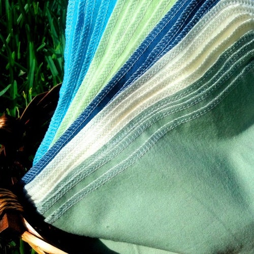 10 Blue Cloth Napkins Eco Friendly Unpaper Towel Reusable Etsy