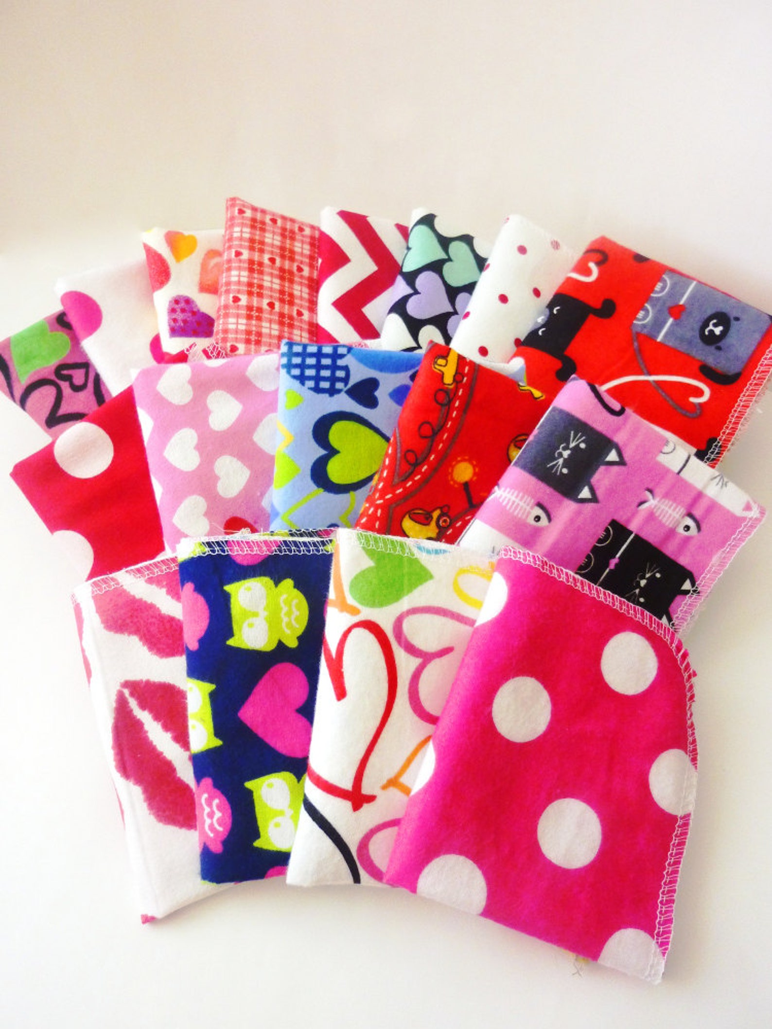 5 or 10 Valentine Cloth Napkins - Kids Valentines Napkins - Childrens ...