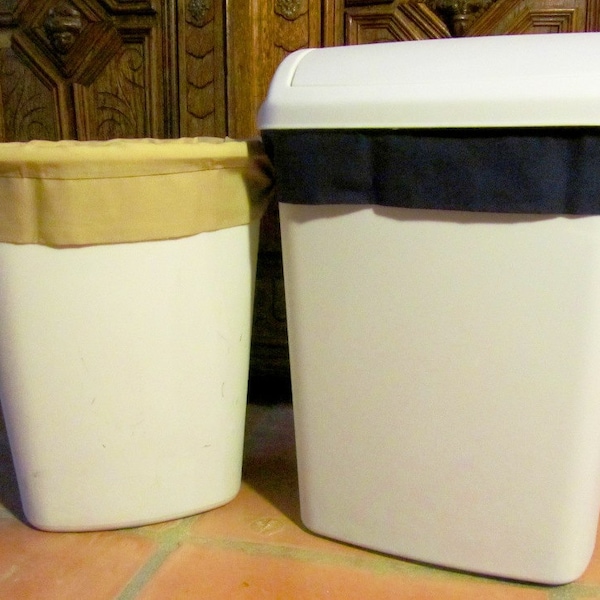 Reusable Trash Can Liners Small  Set of 2 Khaki and Navy Tons of Colors Available