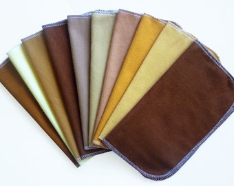 Brown Napkins - 10 Small Cloth Napkins - Kids Napkins - Lunch Box Napkins - Party Napkin - Eco Friendly Sustainable Napkin Reusable cb