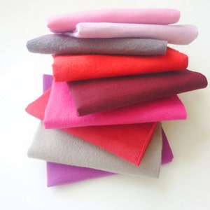 10 Cloth Napkins Valentines Day Decor Pink and Red Flannel towels - Reusable Paper Towels - Fabric Napkins - 10 x 12 Single Layer