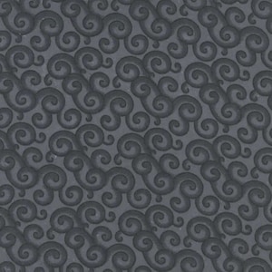 May include: A seamless pattern of swirling gray clouds on a dark gray background.