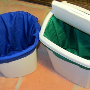 Sacchetti per cestini dei rifiuti - Sacchetti in stoffa per cestini dei rifiuti per tovaglioli di stoffa o asciugamani di carta riutilizzabili - Set da due - scegli i tuoi colori