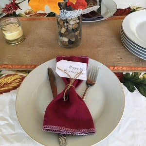 20-24 Autumn Harvest Napkins Thanksgiving Decorations Fall Napkins Reusable Paper Towels Olive Gold Primitive Napkins 9 x 10 10 x 12 image 3