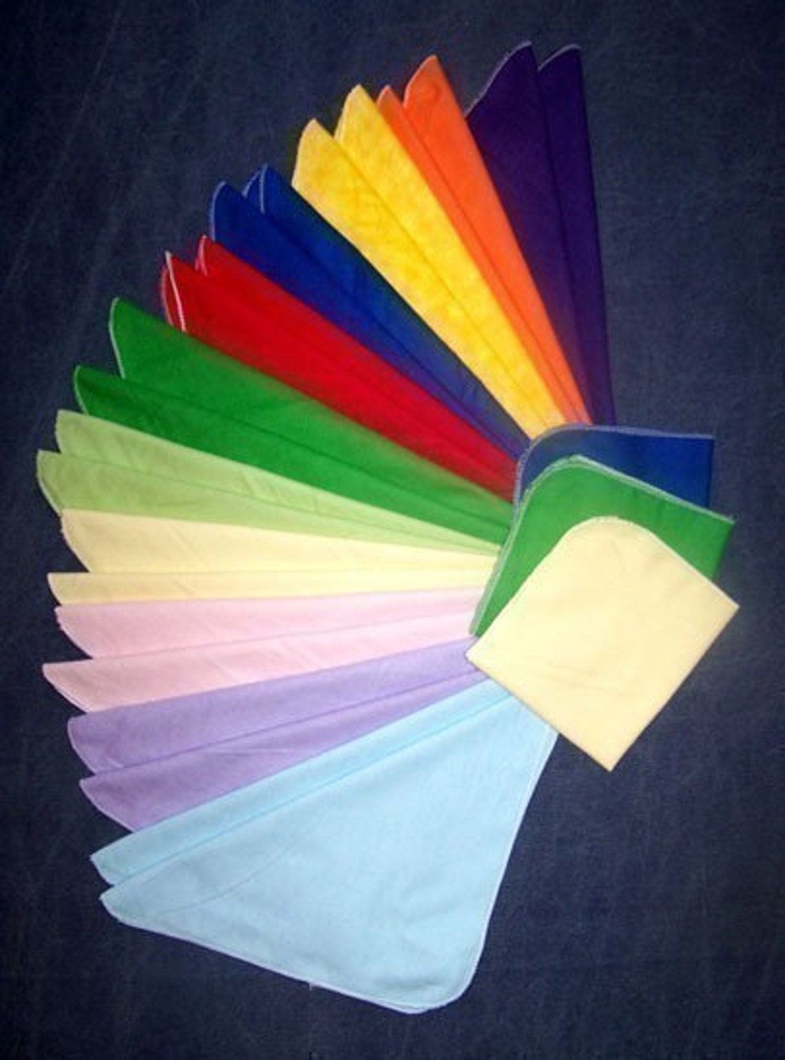 24 Cloth Napkins Flannel Tissues Small Rainbow Napkins Kids Cloth ...