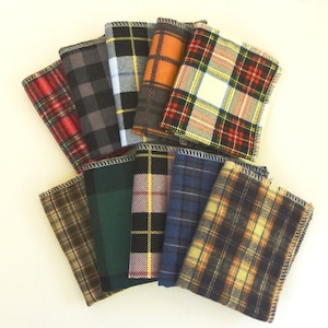 Mens Handkerchief Set 10 Mixed Plaid Hankies Sampler Gift for Men Fathers Day Gift Soft Reusable Tissues Eco Friendly Washable Tissues image 2