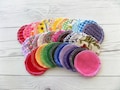 Cotton Rounds 12 Reusable Facial Rounds Soft Cosmetic Rounds Washable Eye Pads Eco Friendly Make Up Remover Rainbow Facial Wipes