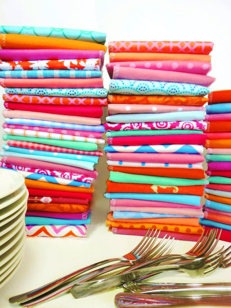 100 Wedding Napkins Bulk Cloth Napkins Green Wedding Etsy