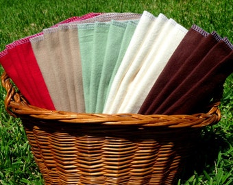 20-24 Cloth Napkins - Cloth Reusable Paper Towels - Unpaper Towels Soft Flannel Napkins  Everyday Napkin Casual Paperless Towels 100% Cotton