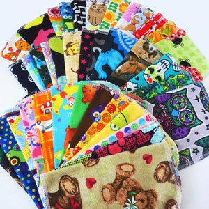 Kids Cloth Napkins 10 Childrens Napkins - Child Cloth Napkins - Reusable Lunchbox Napkins - Boy Girl Neutral Choose Your Mix 9 x 10