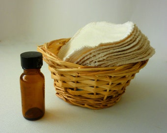 12 discos desmaquillantes para el cuidado de la piel - Franela orgánica - Regalo para el Día de la Madre - Discos de algodón 100 % natural sin blanquear - Discos faciales reutilizables - Suaves