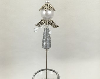 Decorative beaded hatpin ~ wonderful in hat, lapel, pincushion. 5-inch pin, OOAK