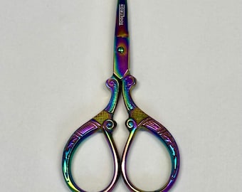 Tooltron embroidery scissors, Designer Series, 3.5", rainbow finish