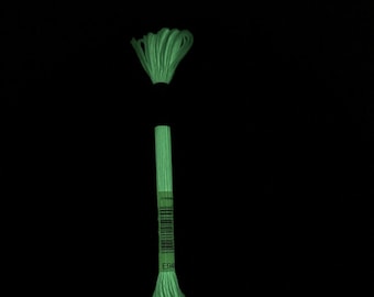 DMC 6-strand glow in the dark embroidery floss, white