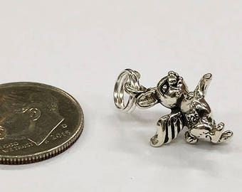 Sterling Silver bunny with wings, perfect for many artistic creations!