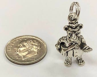 Sterling Silver Teddy Bear Postal Carrier Charm, perfect for many artistic creations!