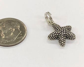 Sterling Silver Charm, starfish , perfect for many artistic creations!