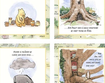 Weiches Stoffbuch Stoffbuch Stoff, Christopher Robin und seine Freunde, Winnie Puuh, Preis ist pro Panel.