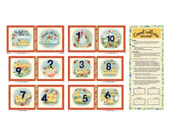 Soft Cloth Book Fabric Panel, Count With Me, price is per panel.