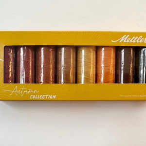 Mettler Cotton, autumn collection, 8 spools 150m/164 yds fall colors.