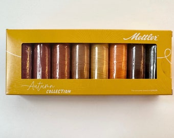 Mettler Cotton, autumn collection, 8 spools 150m/164 yds fall colors.