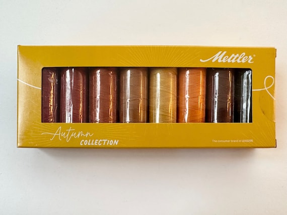 Mettler Cotton, autumn collection, 8 spools 150m/164 yds fall colors.