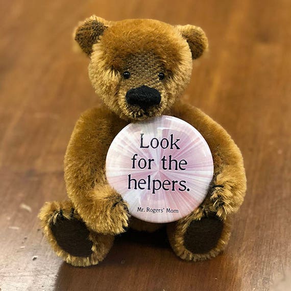 2 1/4" pinback button Look For The Helpers