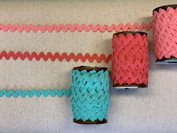 3/8" large Ric Rac, vintage style trim, sold by the yard. Three colors, choose yours!