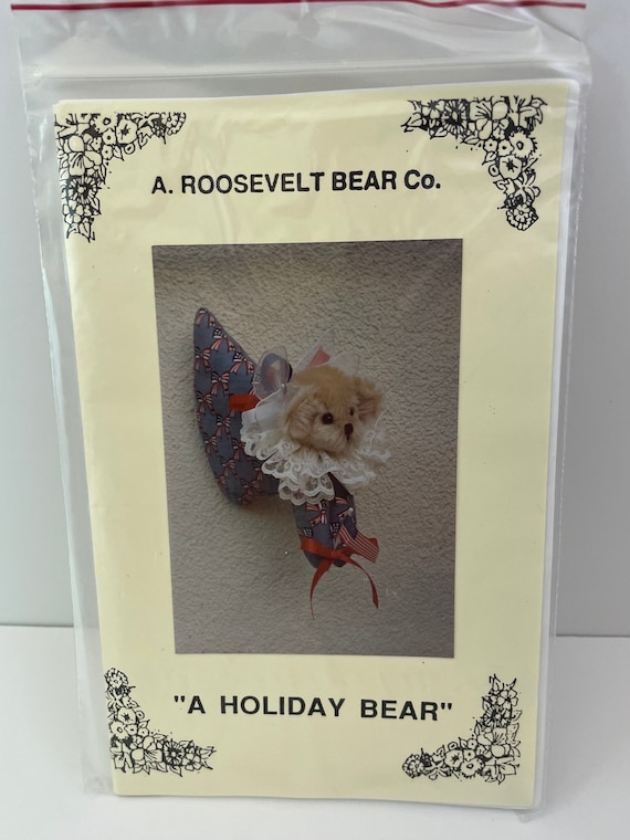 Vintage Pattern Holiday Decoration Bear from A Roosevelt Bear Co.