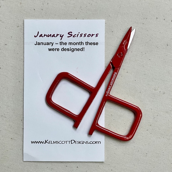 January scissor snips from Kelmscott Designs, red, 2.75".